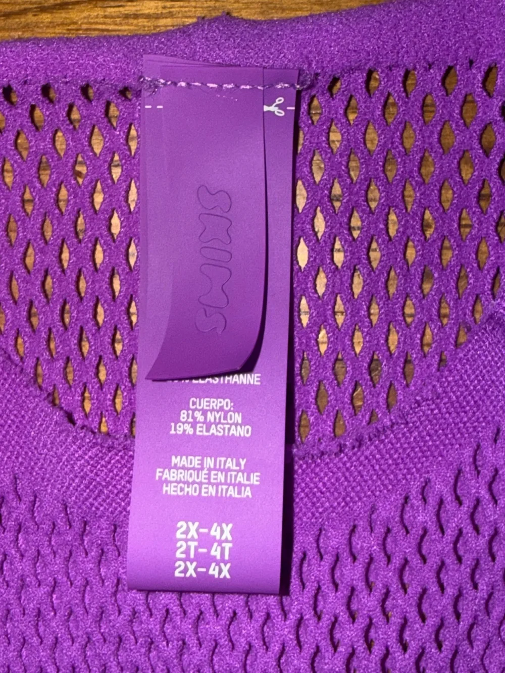 Skims. Fishnet Long Sleeve Maxi Swim Coverup. Purple. Size 2X-4X.